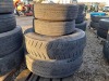 1 X LOT OF MIXED WHEELS & TYRES 2 X 215/75 R17.5 & 2 X 13.6 R22.5 (1-25) (NO RESERVE)