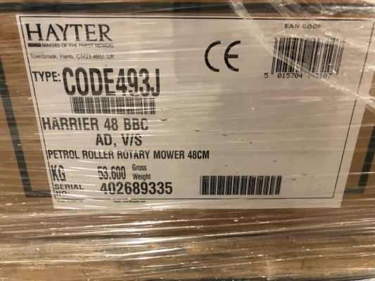 2017 HAYTER 493 ROLLER 19' BBC VARIABLE HY-MWHA493 R4E3 WARRANTY 1 YEAR NEW, BOXED