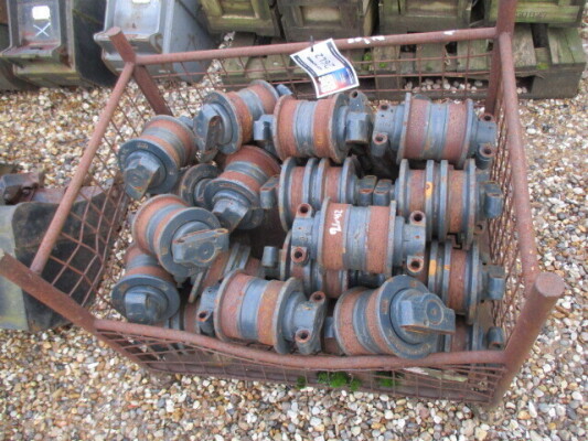 STILLAGE OF 8 TONNE TRACK ROLLERS