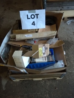 1 X LOT OF MIXED PARTS, VARIOUS CASE SPARES, ALTERNATOR & POWER HARROW TINES (1) (NO RESERVE)