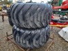 1 X PAIR OF NOKIAN ELS 700/50 R26.5 TYRES ON 8 X STUD WHITE RIMS (1-46) NO RESERVE