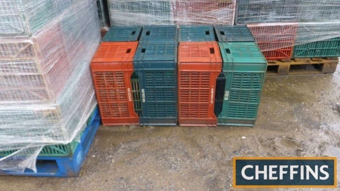 Pallet of red/green/blue 2005-2018 plastic crates (60no. per pallet) (contact auctioneers for more) Location: Near Taunton