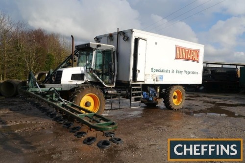 1996 CLAYTON 4120 4wd SELF-PROPELLED HARVESTING RIG Fitted with refrigerated body, 2013 Red pack HTS flow wrapper system and little gem cups on 18.4R34 wheels and tyres. On farm from new. Reg. No. P167 KEF Serial No. 0960641200293 FDR: 01/07/1997