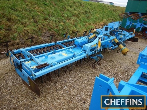 2013 Lemken Zirkon 10 mounted hydraulic folding power harrow with crumbler roll, wheel eradicator tines and marker tines at 26ins Serial No. 384829