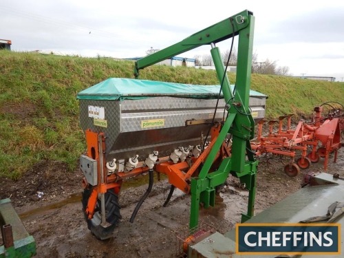 Panunzio mounted granular placement fertiliser applicator with 10no. outlet Gaspardo metering system and hydraulic bag lifter