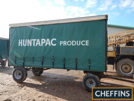 4wheel turntable curtainside trailer, 18ft 6ins long x 7ft 2ins wide (9 pallets) on 12.5/80-18 rear and 12.5/80-15.3 front wheels and tyres