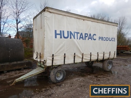 4wheel turntable curtainside trailer, 18ft 2ins long x 7ft 2ins wide (9 pallets) on 12.5/80-18 rear and 12.5/80-15.3 front wheels and tyres