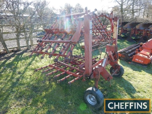 Einbock mounted hydraulic folding grass harrows, 5m