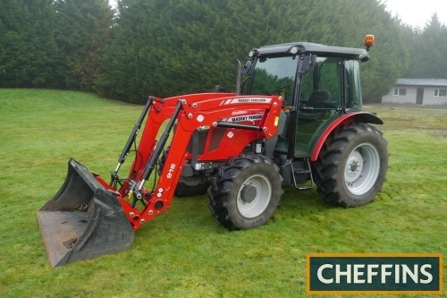 2012 MASSEY FERGUSON 3645 4wd TRACTOR Fitted with MF 916 front loader and bucket and PUH on 420/70R30 rear and 360/70R20 front wheels and tyres. V5C available Reg. No. AE62 AVR Serial No. C45007 Hours: 808 FDR: 11/12/2012