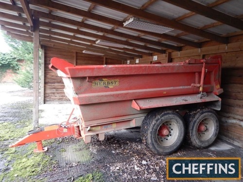 2017 Herbst Hi-Speed 17.5tonne tandem axle steel monocoque dump trailer with hydraulic tailgate and sprung drawbar on 385/65R22.5 wheels and tyres Serial No. MW3040163010A