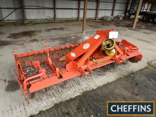 Kuhn HR3001 mounted power harrow with packer roller, 3m. Refurbished by Andrew Guest