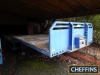 Crane Fruehauf tri-axle stepframe flat bed trailer with wooden body (blue) Serial No. YV160824