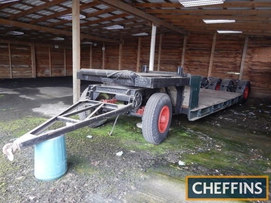 Carrimore low loader trailer with knock-out rear axle and turntable front axle (approx 15ft bed)