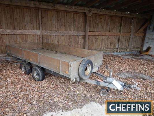 Tandem axle wooden dropside trailer, 10ft