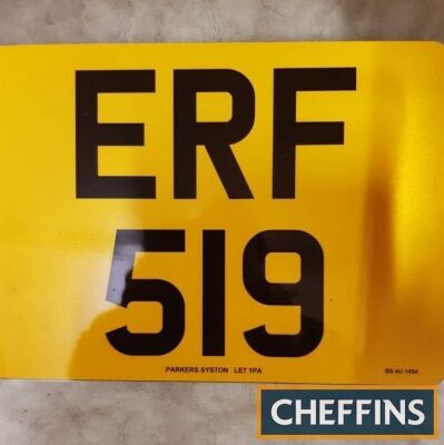 ERF 519 registration number with retention certificate