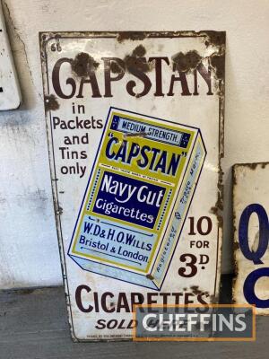 Capstan Cigarettes 10 for 3D, a pictorial enamel sign, 36x18ins