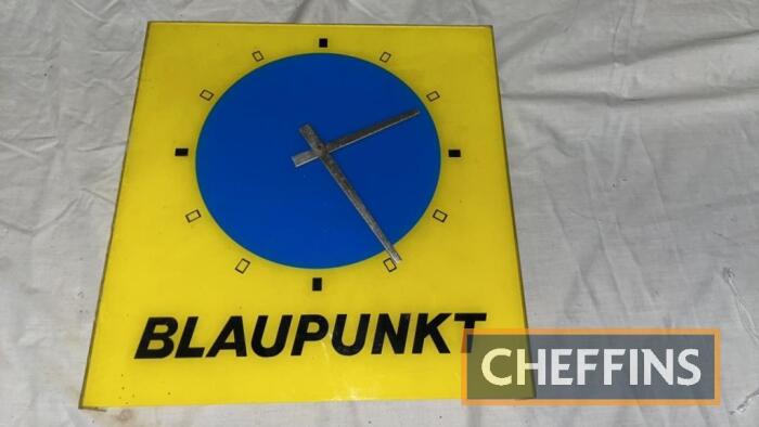 Blaupunkt, a Perspex wall clock, 14x14ins