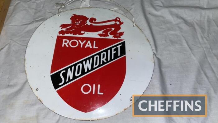 Royal Snowdrift Oil, an enamel sign, 12ins in diameter