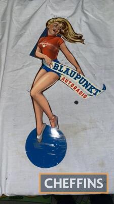 Blaupunkt Autoradio promotional figure, printed aluminium, 18ins, NOS