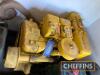 Twin-cylinder air cooled Lister engine unit, finished in yellow