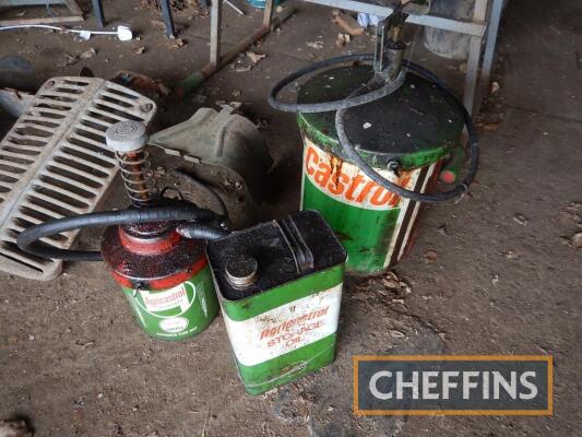 Castrol, 2no. grease pumps, together with oil can