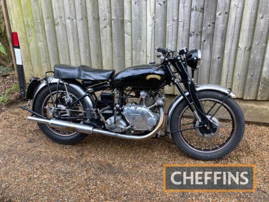 1952 499cc Vincent Comet Series C MOTORCYCLE Reg. No. MVS 667 Upper and Lower Frame No. RC1 10405 Engine No. F5AB/2A/ 8505 A matching numbers Series C Comet, that is complete with Owners Club verification and copies of the original factory Completion Note