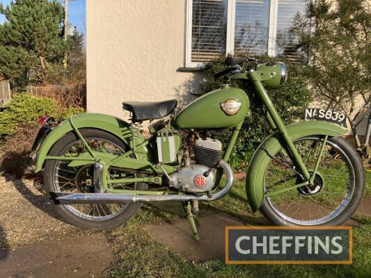 1958 149cc Royal Enfield Ensign MOTORCYCLE Reg. No. NAS 839 Frame No. 51844 Engine No. 1698 A most uncommon machine that is in great cosmetic order, running some 8 years ago but a static display item in recent years and requiring re-commissioning. Offered