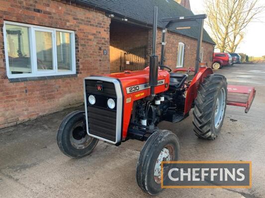 2003 MASSEY FERGUSON 230 diesel TRACTOR Reg. No. EU03 EBZ Serial No. 2967K50271 Fitted with roll bar and rear linkage. Showing just 956 hours.