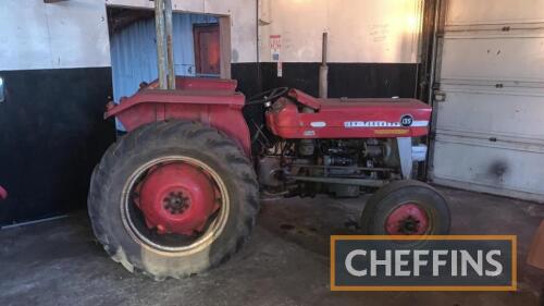 MASSEY FERGUSON 135 3cylinder diesel TRACTOR A very straight example, fitted with roll bar and Goodyear rear tyres