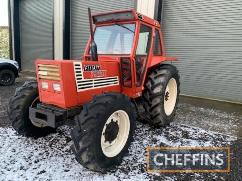 1983 FIAT 780DT diesel TRACTOR Reg. No. SMW 363Y Serial No. 851097 Showing 5,125 hours with front weights on 16.9R34 rear and 13.6R24 front wheels and tyres