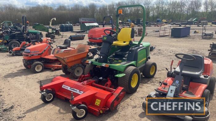 John Deere 1545 Ride on Out Front Trimax Flail Mower c/w registration documents Reg. No. NG63 KRD