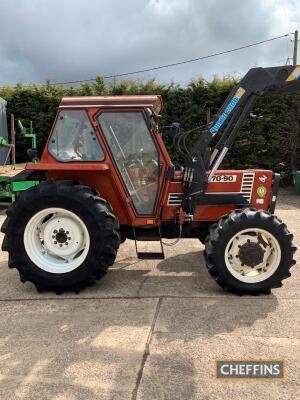 1989 FIAT 70-90DT diesel TRACTOR Reg. No. GS1 VEW Serial No. 8001115 Reported to be a very tidy local tractor with front loader, pallet tines and bucket. One owner from new