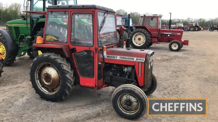 1984 MASSEY FERGUSON 240 Multi-Power diesel TRACTOR Reg. No. A510 NBV Serial No. 525367 Showing just 3000hrs and complete with cab. Originally supplied by F R Sharrock and in original condition This lot is sold without VAT