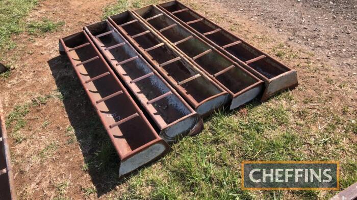 5no. galvanised steel feed troughs