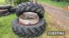 Pr. 520/70R38 dual wheels and tyres, complete with clamps