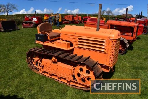 CLETRAC HG 6cylinder petrol/paraffin CRAWLER TRACTOR Fitted with 12ins tracks, rear pulley wheel and swinging drawbar