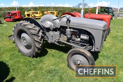 1949 FERGUSON TE-20 3cylinder diesel TRACTOR Reg. No. NPK 775 Serial No. TED 114725 Fitted with Perkins P3 diesel engine, on 11.2x28 rear and 4.00-19 front wheels and tyres. Offered for sale with V5C and shows just one former keeper from Higher Clovelly,