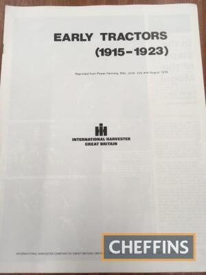 International Harvester early tractors (1915-1923) reprint from Power Farming