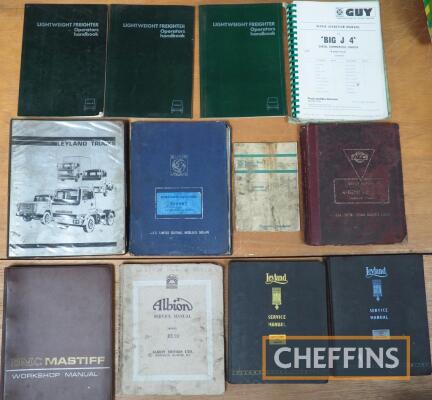 Leyland Group truck manuals including Lightweight Freighter, Regent, Reiver, BMC Mastiff, Guy Big J4, Albion RE29, etc (12)