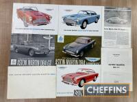 Aston Martin DB4 flyers, brochure (10pp) and 2 road tests, period pieces in fair condition