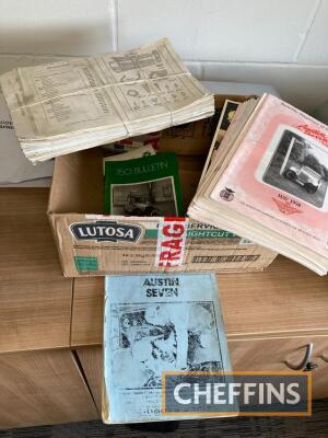 Box of original `Magazine of Austin`, together with 750 bulletins and monthly magazine of the pre-war Austin Seven Club Ltd