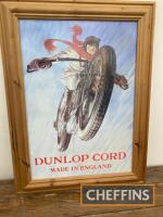 Dunlop Cord framed and glazed poster, 21ins x 28ins