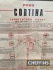 Ford Cortina, a framed and glazed lubrication chart, 21ins x 29ins