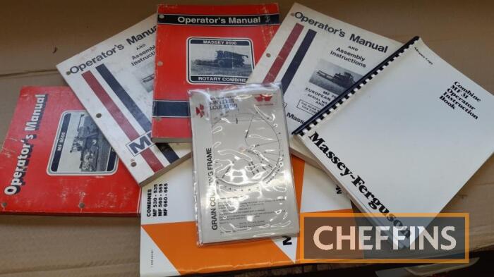 Massey Ferguson combine operators' manuals for 860/750/760/8590 rotary etc, together with Field star users guide and Massey Ferguson grain loss calculator