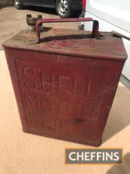 Shell Motor Spirit and Esso two-gallon fuel cans (2)