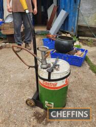 Castrol oil drum trolley and pump