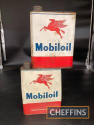 Mobiloil Artic and SF oil cans (empty)