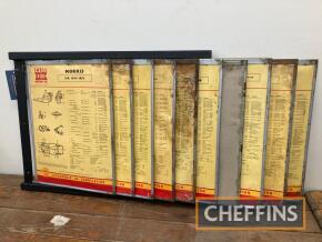 Shell X-100 lubrication chart carousel, complete with 19 charts, carousel of recent manufacture