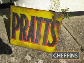 Pratts double-sided enamel sign, 21 x 18ins