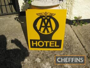 AA Hotel Perspex sign from an illuminated lightbox, 22.5 x 18.5ins